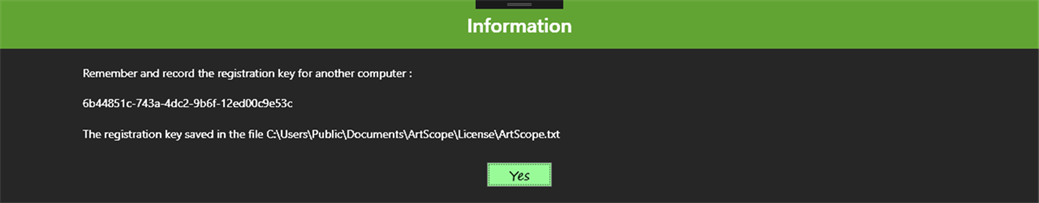 Название: New key stored in ArtScope.txt